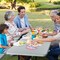 Costway Folding Picnic Table & Bench Set for Camping BBQ w/ Steel Frame White/Balck
